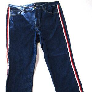 Tommy Hilfiger Tribeca Skinny Jeans Women 16 Blue with Stripes On Sides 1000190